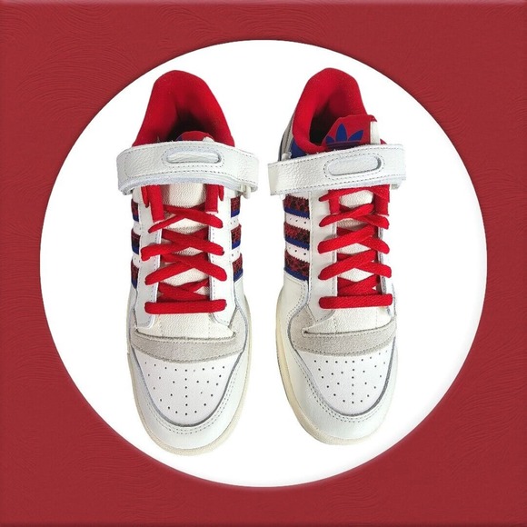 adidas Forum 84 Low Off Men's Size 10 White Scarlet Collegiate Royal‎ GV9606 - Picture 5 of 16